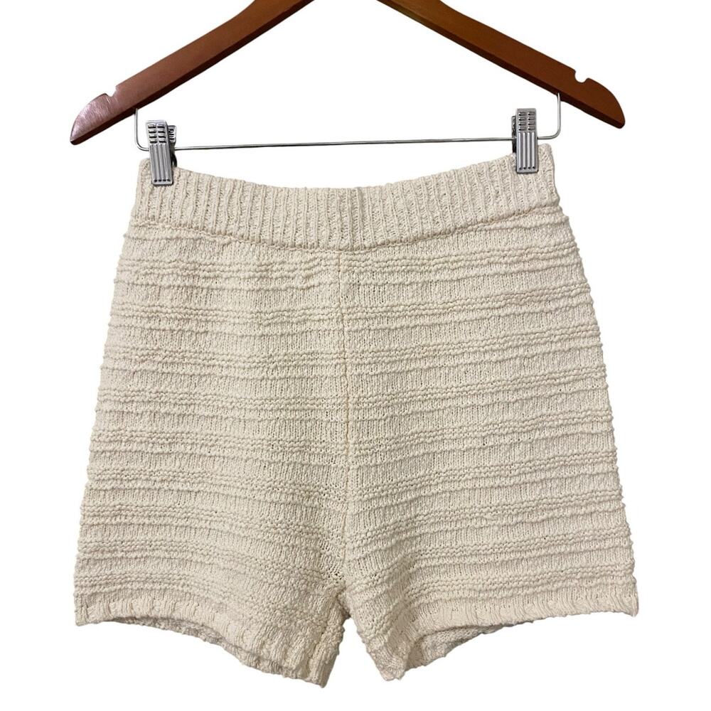 Free People FP Beach Malibu Boo Shorts XS White Knit 100% Cotton Comfy - Picture 7 of 7